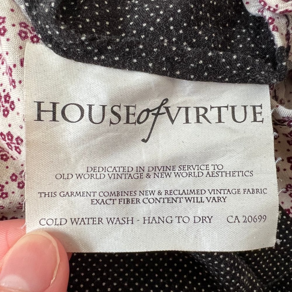 Vintage House of Virtue Quilted Patchwork Floral Print Pleated Mini Summer Dress - Picture 6 of 7